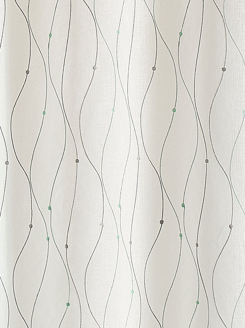 Voilage brodé motif vagues et pois Bleu - Kiabi
