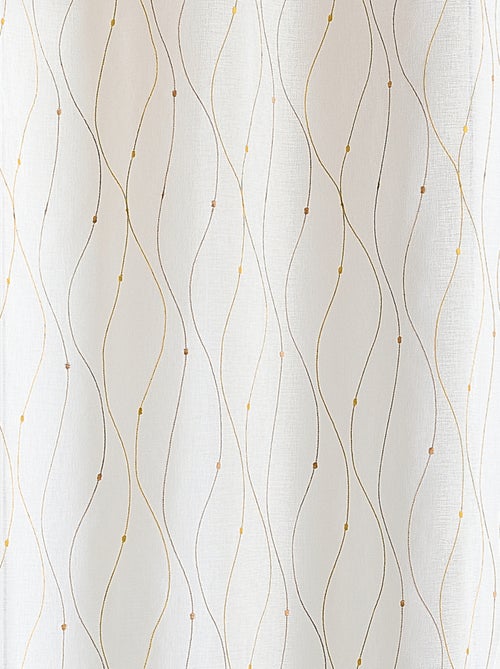 Voilage brodé motif vagues et pois - Kiabi