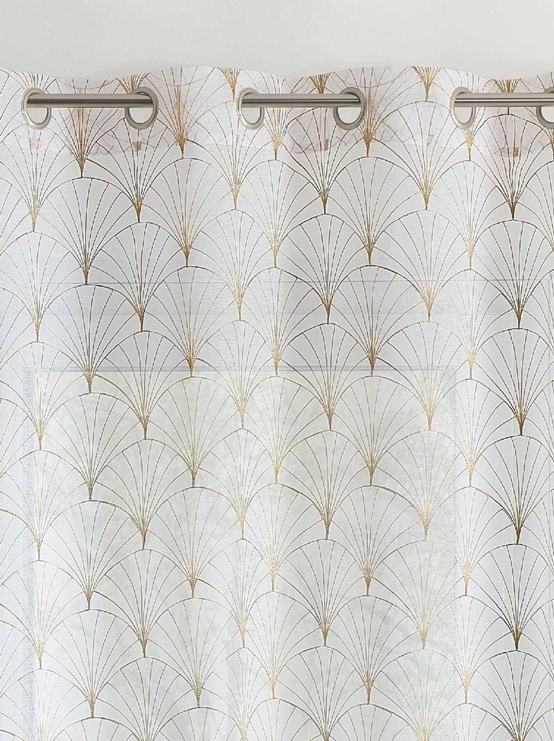 Voilage brodé style art déco Beige - Kiabi