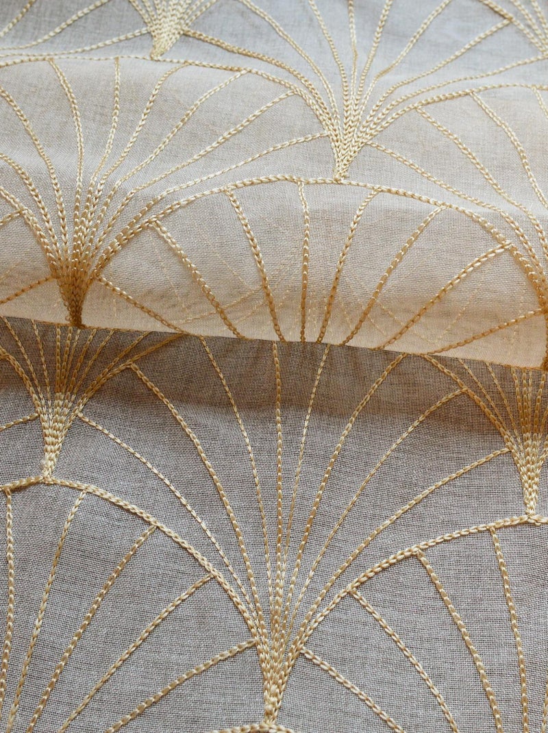 Voilage brodé style art déco Beige clair - Kiabi