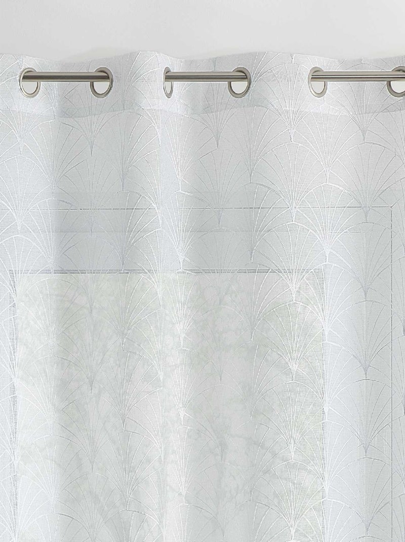 Voilage brodé style art déco Blanc - Kiabi