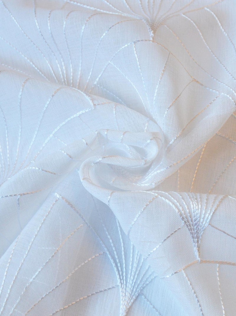 Voilage brodé style art déco Blanc - Kiabi