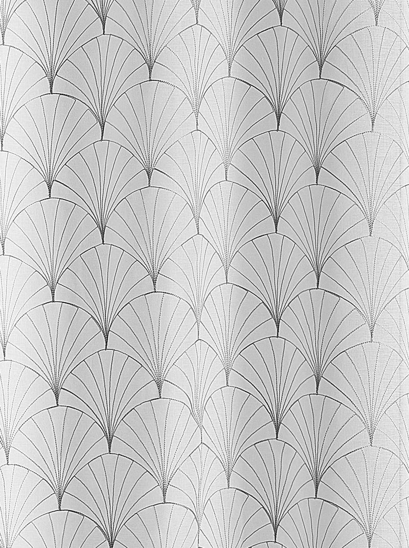 Voilage brodé style art déco Gris clair - Kiabi