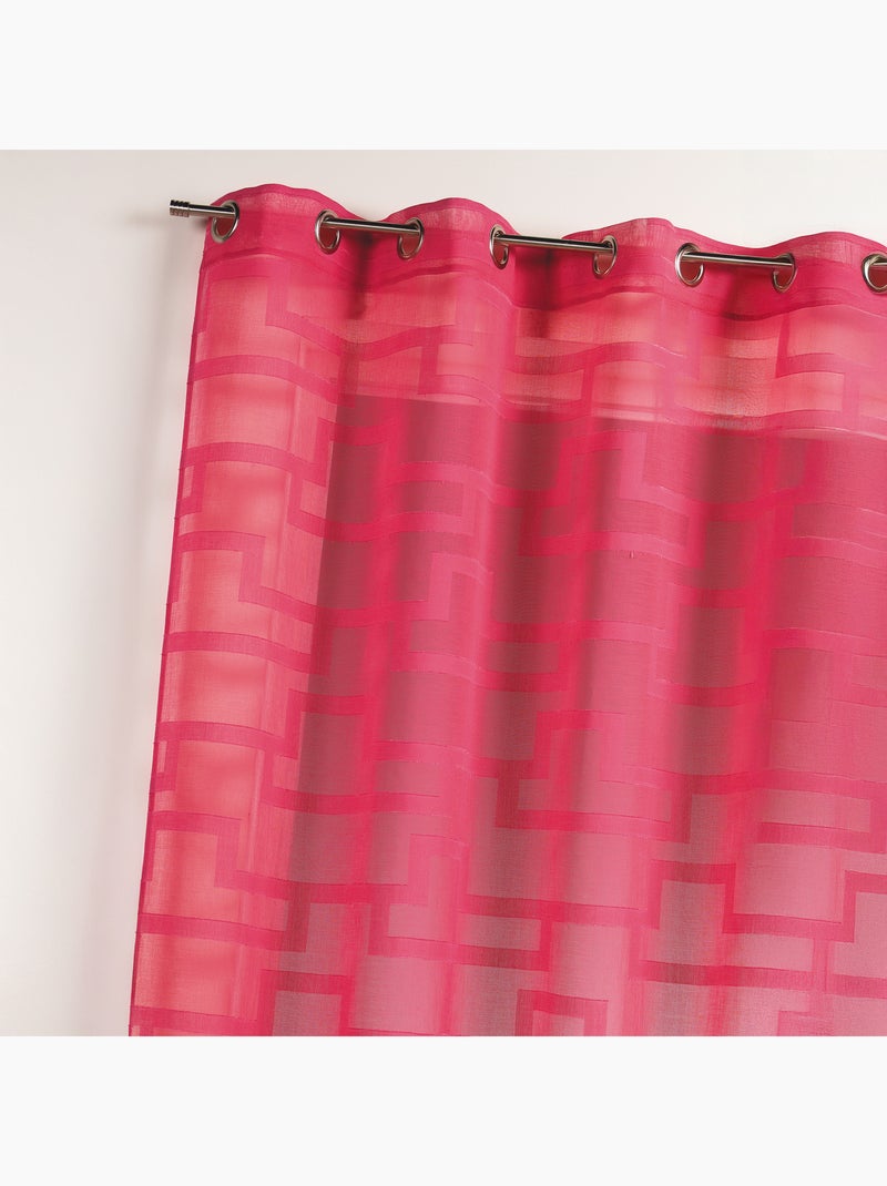 Voilage coloré flash motifs ton sur ton Rouge - Kiabi
