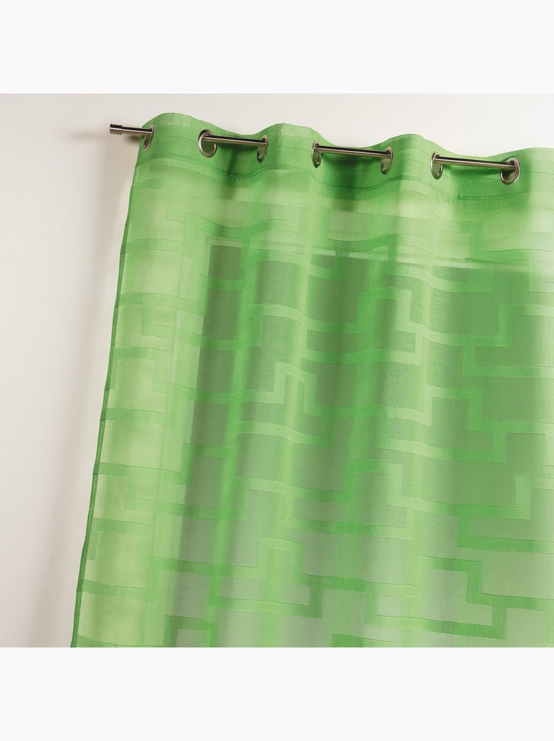 Voilage coloré flash motifs ton sur ton Vert tilleul - Kiabi