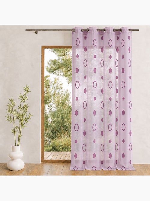 Voilage coloré motifs cercles prêt à poser - Kiabi