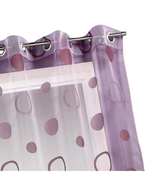 Voilage coloré motifs cercles prêt à poser - Kiabi