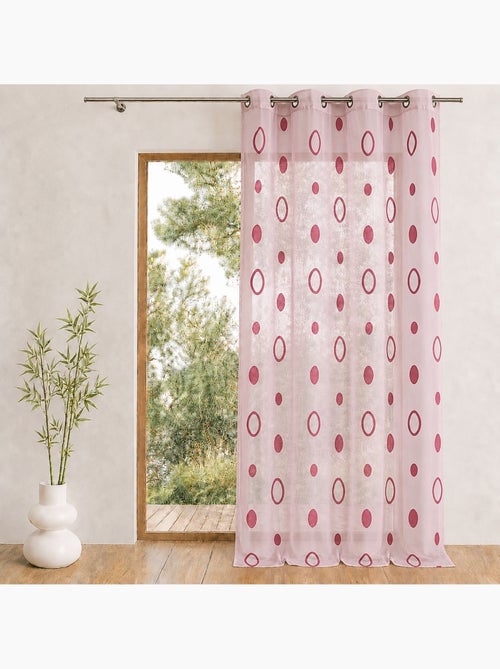 Voilage coloré motifs cercles prêt à poser - Kiabi