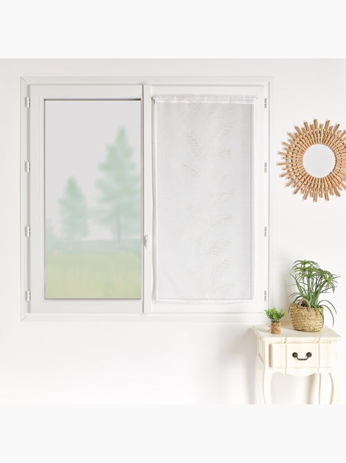 Voilage de fenêtre feuilles brodées - Kiabi