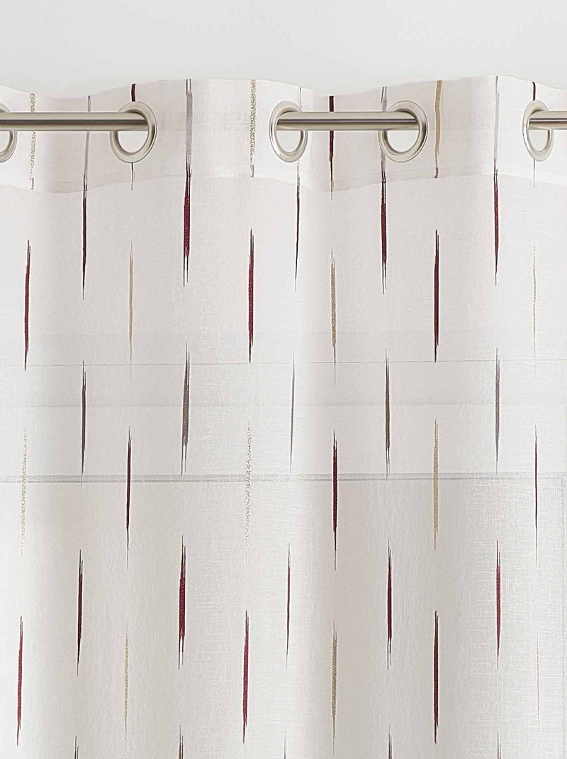 Voilage en étamine à jacquard rayé Bordeaux - Kiabi