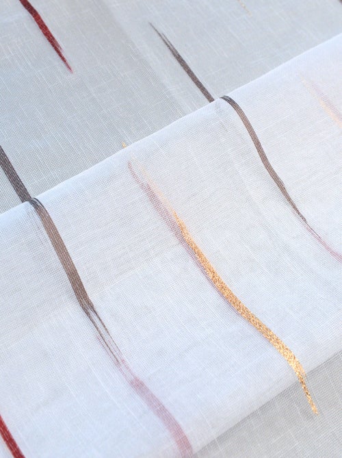 Voilage en étamine à jacquard rayé - Kiabi