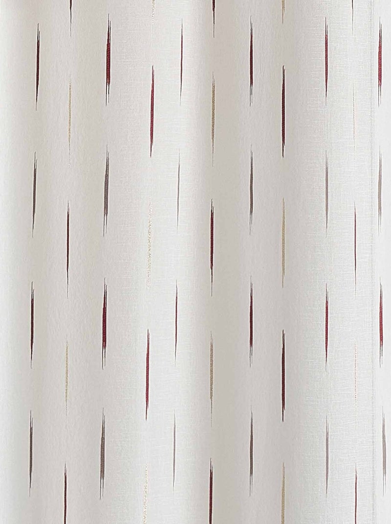 Voilage en étamine à jacquard rayé Bordeaux - Kiabi