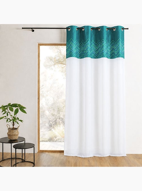 Voilage en jacquard avec parement à chevrons - Kiabi