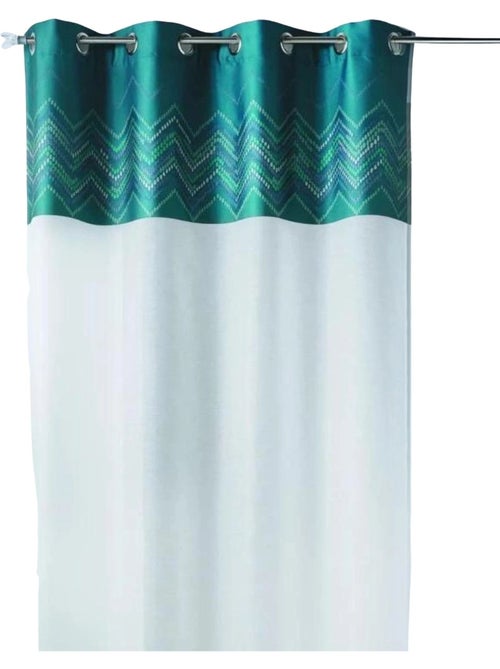 Voilage en jacquard avec parement à chevrons - Kiabi