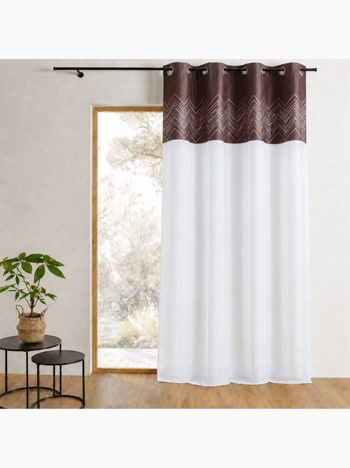 Voilage en jacquard avec parement à chevrons - Kiabi