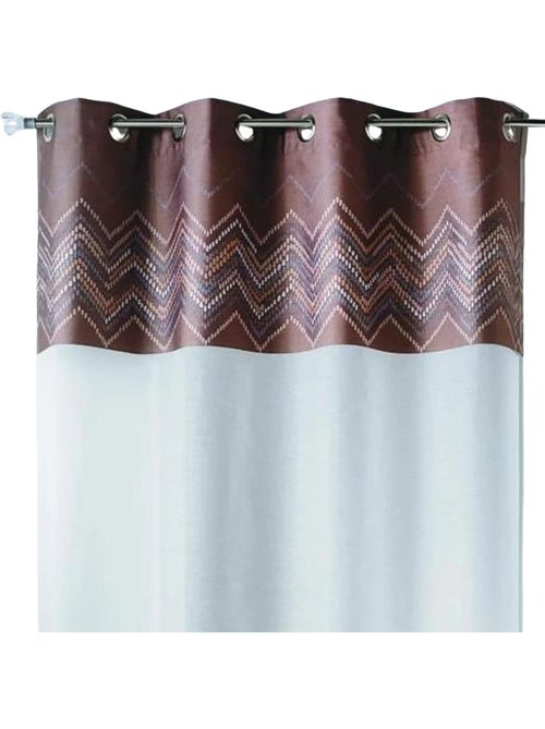 Voilage en jacquard avec parement à chevrons - Kiabi