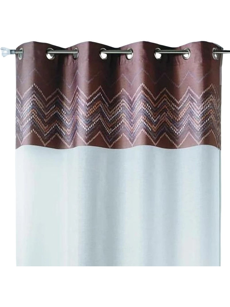 Voilage en jacquard avec parement à chevrons Marron chocolat - Kiabi
