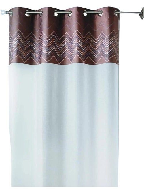 Voilage en jacquard avec parement à chevrons - Kiabi
