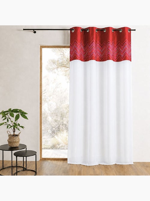 Voilage en jacquard avec parement à chevrons - Kiabi