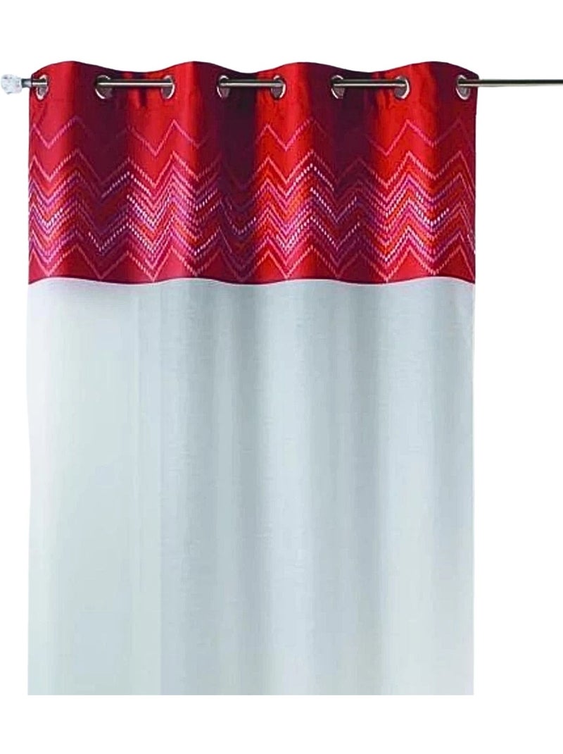 Voilage en jacquard avec parement à chevrons Terracotta - Kiabi