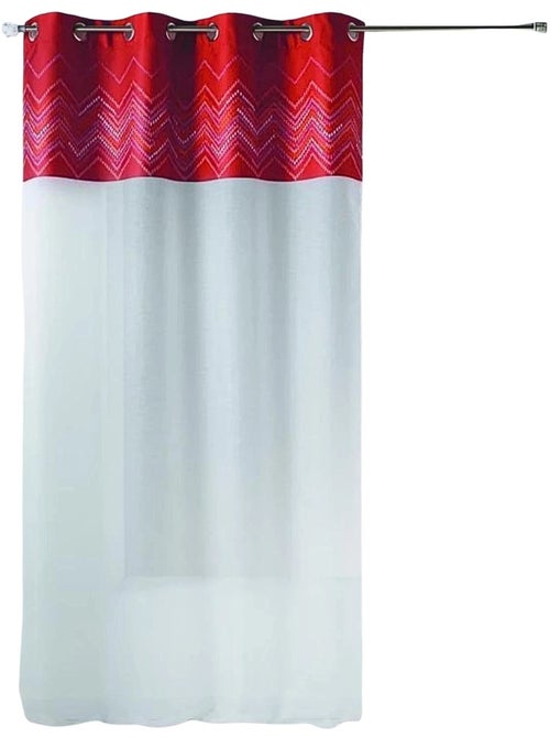 Voilage en jacquard avec parement à chevrons - Kiabi