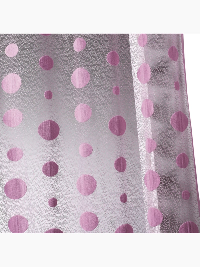 Voilage en maille  - effet filet à pois Vieux rose - Kiabi