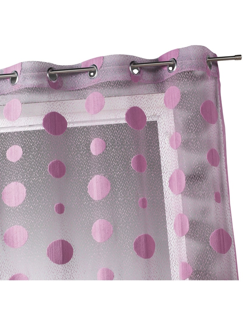 Voilage en maille  - effet filet à pois Vieux rose - Kiabi
