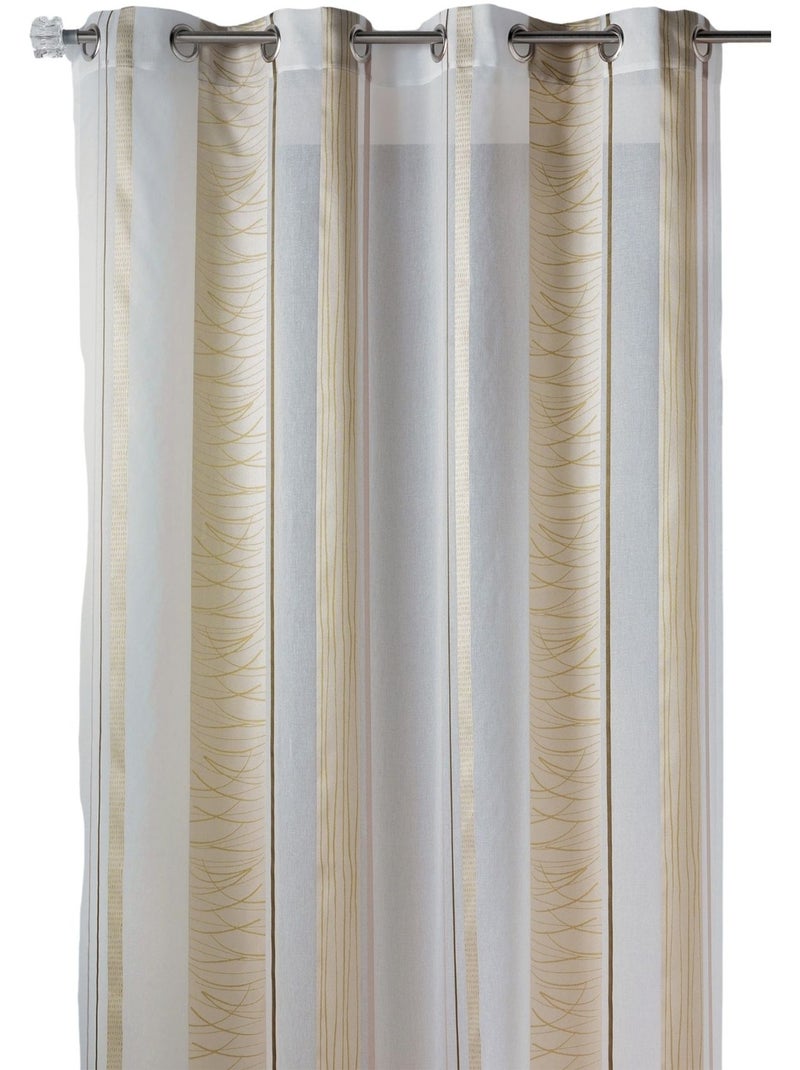 Voilage en organza à rayures verticales à motif Bois naturel - Kiabi