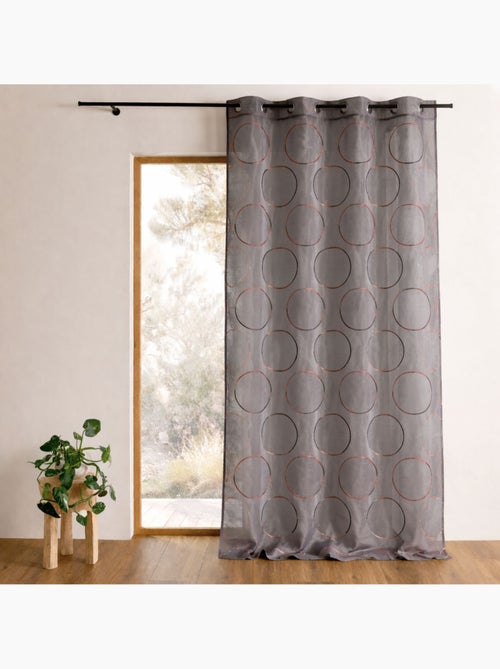 Voilage en organza avec cercles brodés - Kiabi