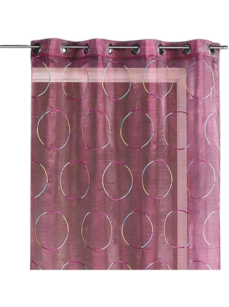 Voilage en organza avec cercles brodés Rose fushia - Kiabi