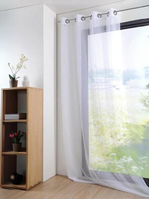 Voilage grande largeur  - effet lin - Kiabi