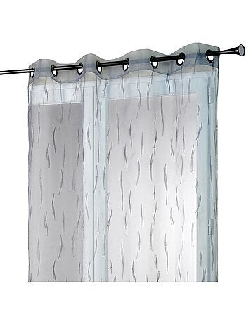 Voilage gris organza brodé motif de brindilles