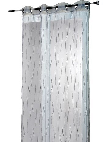 Voilage gris organza brodé motif de brindilles