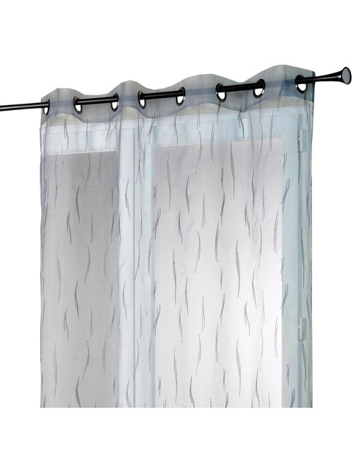 Voilage gris organza brodé motif de brindilles - Kiabi