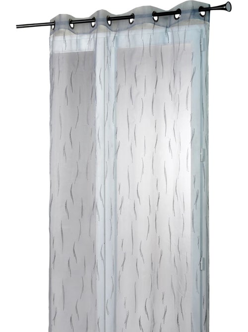 Voilage gris organza brodé motif de brindilles - Kiabi
