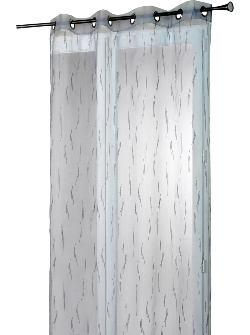 Voilage gris organza brodé motif de brindilles Gris clair - Kiabi