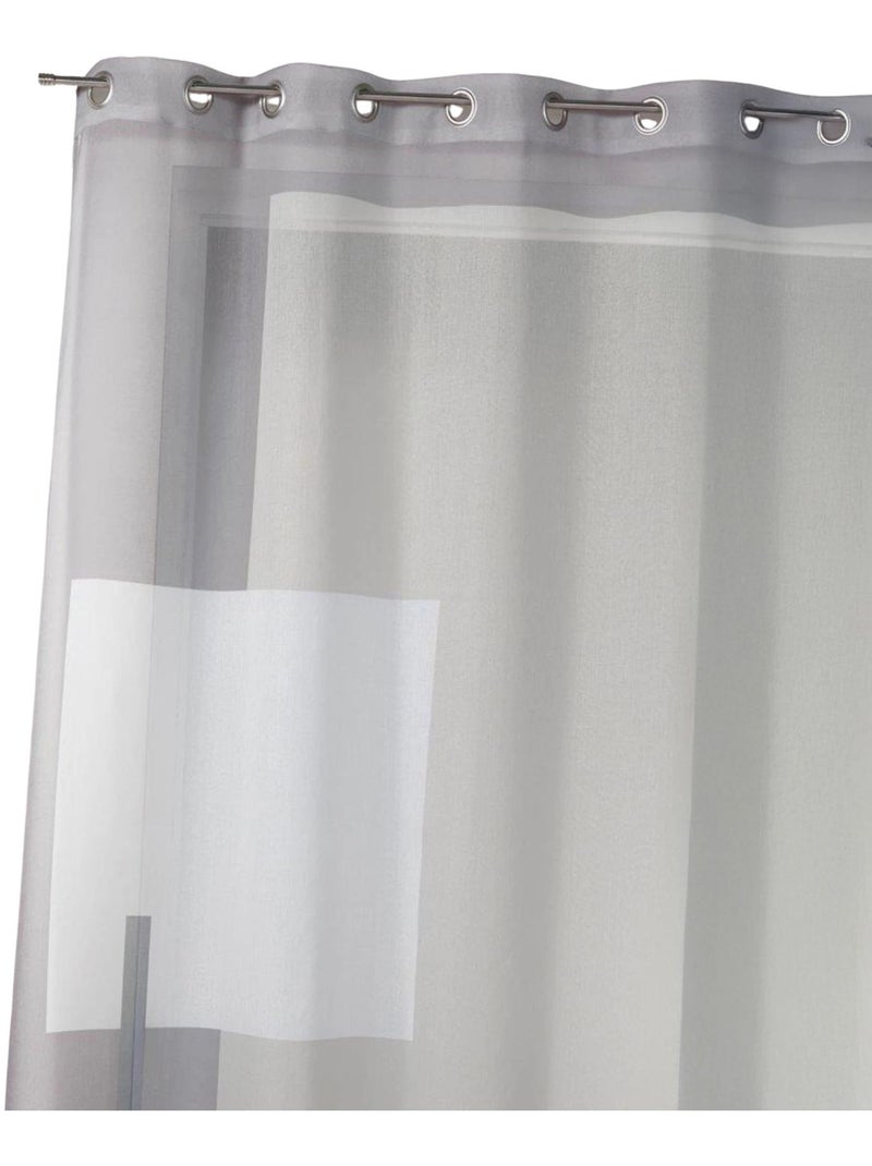Voilage imprimé à motifs graphiques Beige - Kiabi