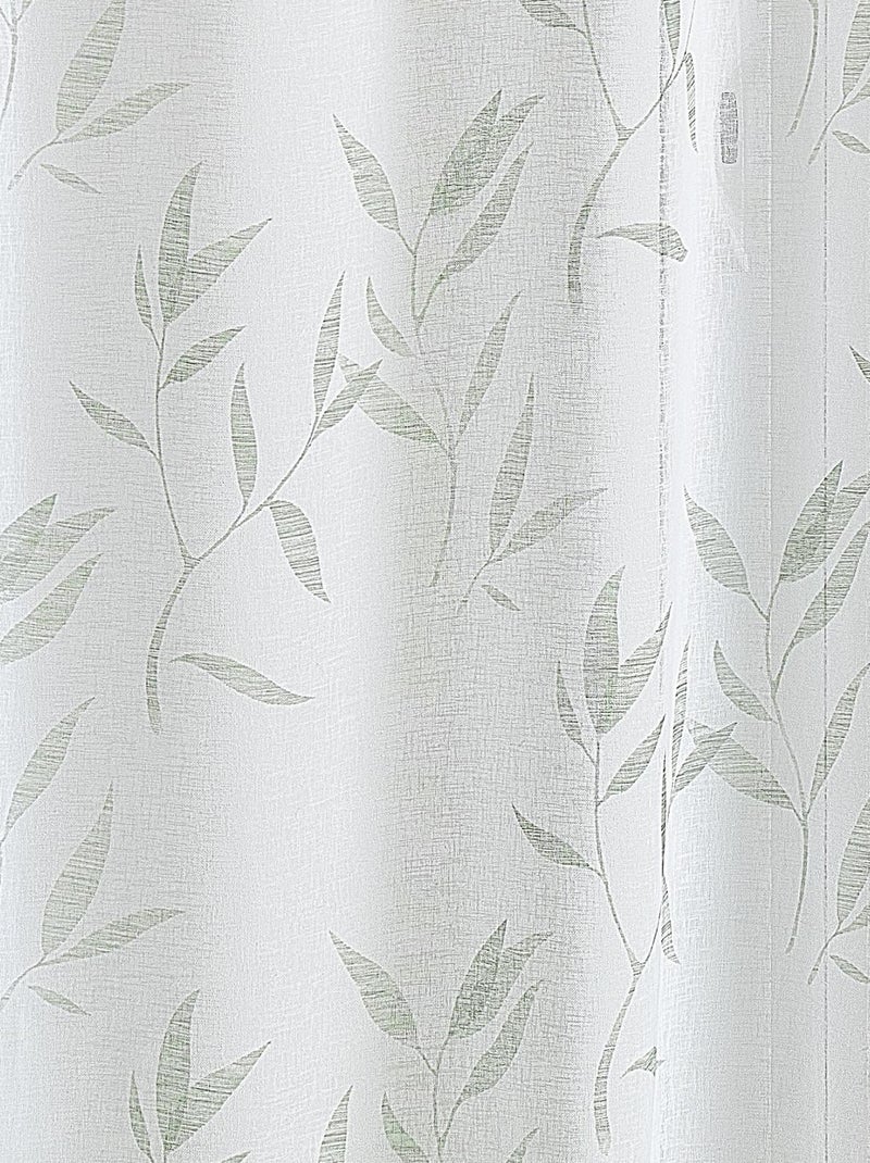 Voilage imprimé "Bambou" Vert olive - Kiabi