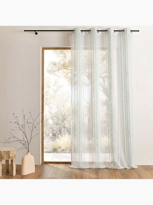 Voilage jacquard à fines rayures verticales - Kiabi