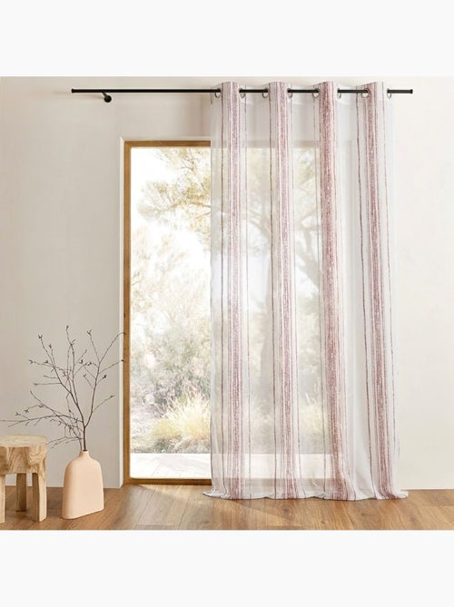 Voilage jacquard à fines rayures verticales - Kiabi