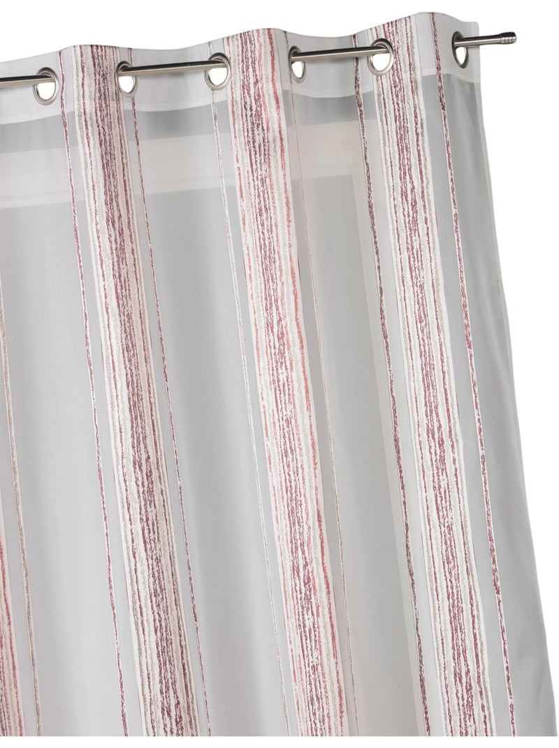 Voilage jacquard à fines rayures verticales Bordeaux - Kiabi