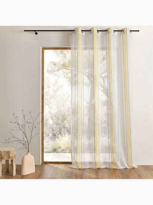 Voilage jacquard à fines rayures verticales - Kiabi