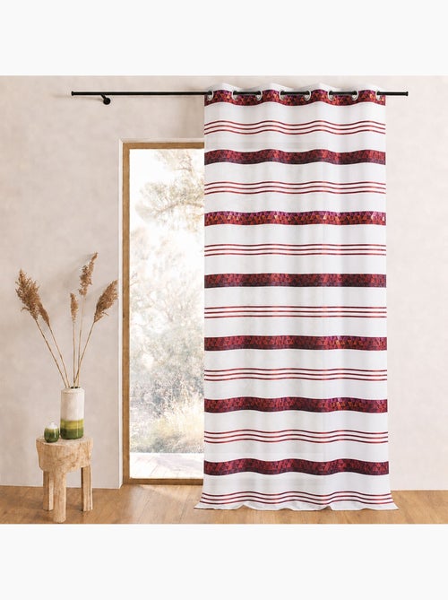 Voilage jacquard à rayures géométriques - Kiabi