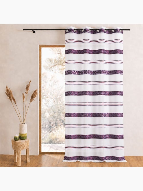 Voilage jacquard à rayures géométriques - Kiabi