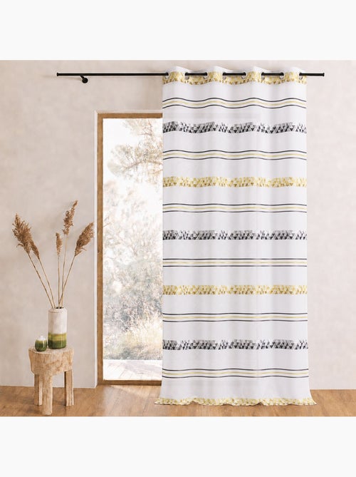 Voilage jacquard à rayures géométriques - Kiabi