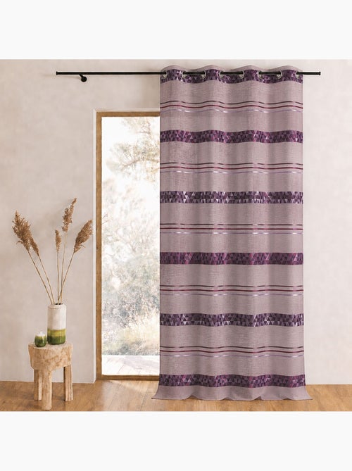 Voilage jacquard à rayures géométriques - Kiabi