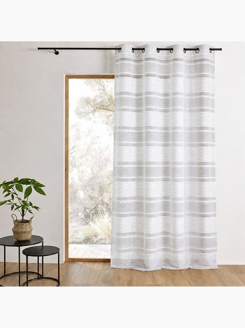Voilage jacquard à rayures horizontales - Kiabi