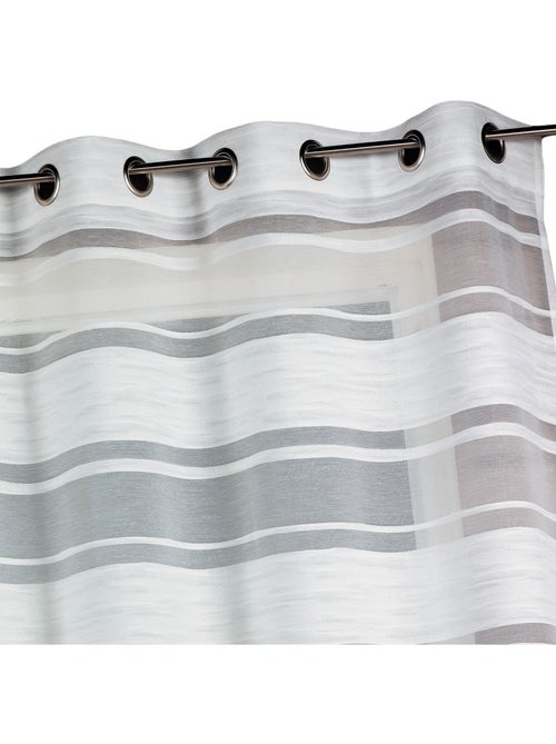 Voilage jacquard à rayures horizontales - Kiabi