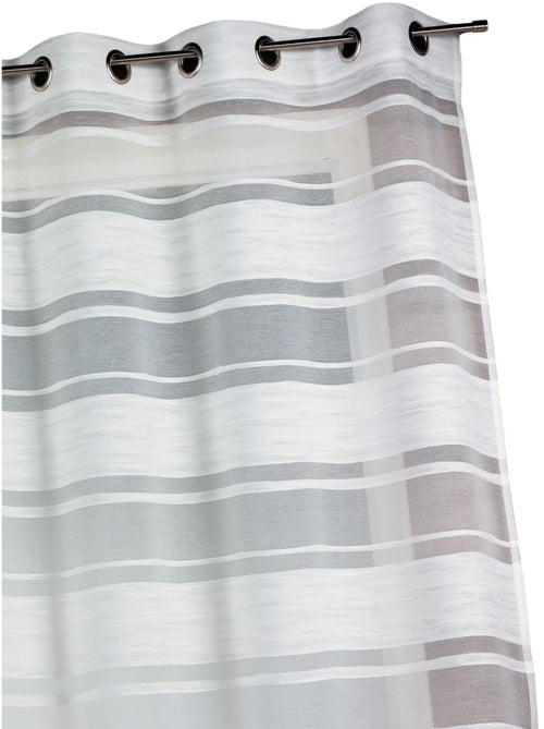 Voilage jacquard à rayures horizontales - Kiabi