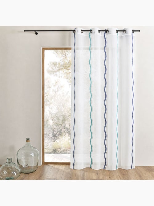 Voilage jacquard à rayures verticales ondulées - Kiabi